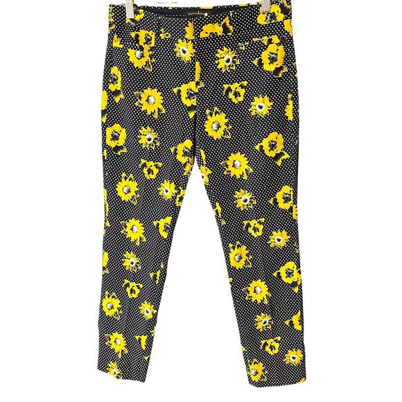 Banana Republic Sloan Floral Ankle Sunflower Pants Chino Navy Yellow - Picture 1 of 12